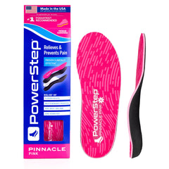 PowerStep Pinnacle Pink frontal mostrando diseño y marca para confianza