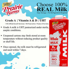prairie farms textura de la leche en vaso mostrando cremosidad y nutrición visible