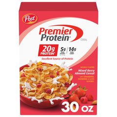 Premier Protein bolsa 30 oz frente mostrando marca y formato práctico
