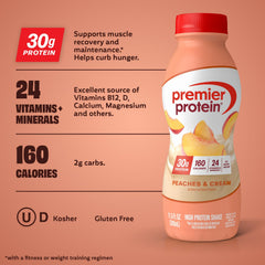 Premier Protein etiqueta y cierre detallados resaltando información nutricional clara