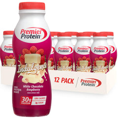 Premier Protein vista frontal del envase que muestra sabor y presentación