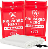 Prepared Hero vista frontal del paquete mostrando manta ignífuga, rápida protección