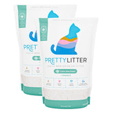 Pretty Litter paquete de 2 bolsas de 6 lb mostrando el diseño y contenido, fácil almacenamiento