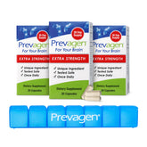 Prevagen frontal del envase mostrando la marca y conveniencia