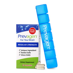 Prevagen envase frontal mostrando 60 cápsulas y beneficio de uso diario