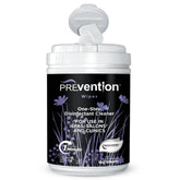 Prevention bote frontal mostrando 160 toallitas para ahorro de tiempo