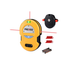 Prexiso vista frontal del nivel láser mostrando líneas y controles, precisión inmediata