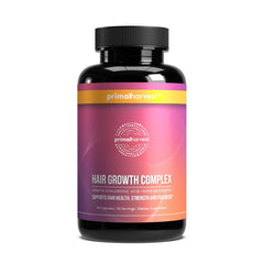 Primal Harvest frasco frontal mostrando la etiqueta y beneficio de ingredientes completos
