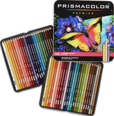 Prismacolor estuche frontal mostrando 48 colores vibrantes y almacenamiento