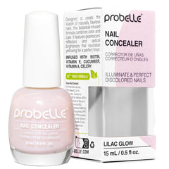Probelle botella frontal mostrando color lilac glow y acabado luminoso