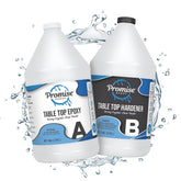 Promise Epoxy envase frontal mostrando el kit de 2 galones y claridad del producto