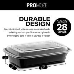 PROMOZE side profile of container illustrating sturdy construction and shape retention