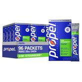 Propel envase frontal kiwi fresa mostrando 96 sobres y beneficios de hidratación