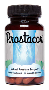 Prostacor frente del envase mostrando el diseño y beneficio prostático