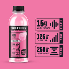 Protein2o escala de tamaño en mano mostrando portabilidad
