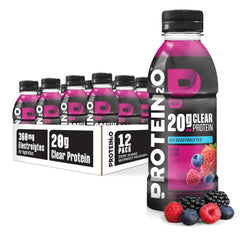 Protein2o frontal botella Mixed Berry mostrando diseño y beneficio refrescante