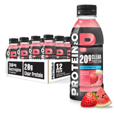 Protein2o frontal del envase mostrando sabor fresa sandía y fácil consumo