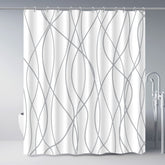 Punkray cortina frontal rayas gris blanco que aporta estilo y privacidad