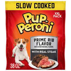 Pup-Peroni bolsa frente mostrando la presentación grande y conveniencia