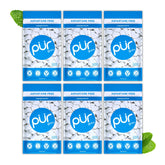 PUR Gum front packaging showing 6 resealable peppermint bags for easy freshness