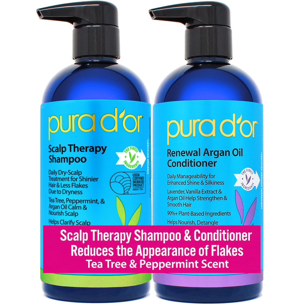 PURA D'OR set frontal mostrando botellas y beneficio hidratante