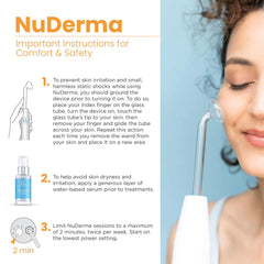 Pure Daily Care NuDerma en uso sobre rostro demostrando estímulo y luminosidad