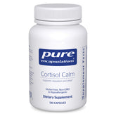 Pure Encapsulations vista frontal del tarro con cápsulas, calma y confianza