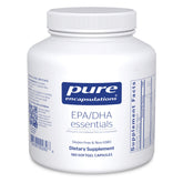 Pure Encapsulations envase frontal EPA/DHA 180 cápsulas mostrando etiqueta y pureza