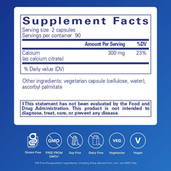 Pure Encapsulations etiqueta en primer plano mostrando información de ingredientes