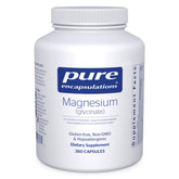Pure Encapsulations frasco de magnesio glicinato 360 cápsulas, presentación clara y duradera