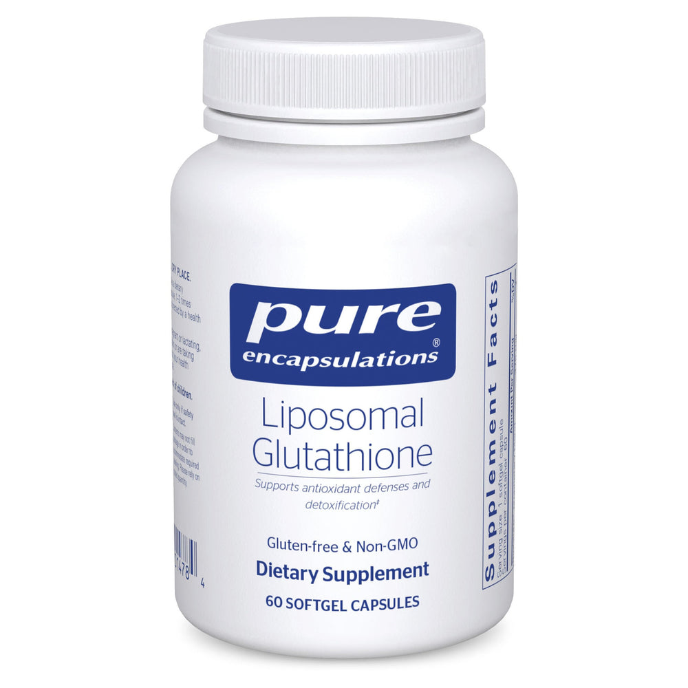 Pure Encapsulations frente del envase mostrando cápsulas y beneficio de pureza