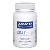 Pure Encapsulations botella frontal mostrando DIM Detox y claridad de etiqueta