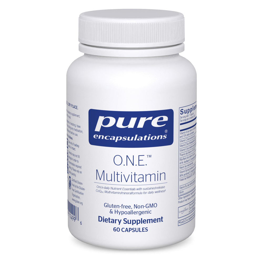 Pure Encapsulations envase frontal mostrando la marca y beneficio diario