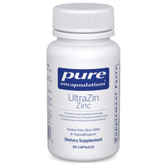Pure Encapsulations front packaging showing UltraZin bottle and clarity of label benefits