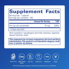 Pure Encapsulations etiqueta lateral con información de ingredientes y pureza