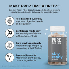 Pure for Men etiqueta detallada con ingredientes clave y ventajas veganas