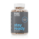 Pure for Men frasco delantero mostrando 240 cápsulas veganas y etiqueta clara