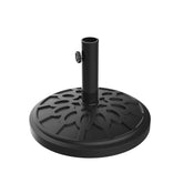 Pure Garden base frente negro mostrando estabilidad y estilo