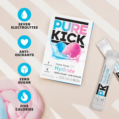 PURE KICK polvo en primer plano textura fina que se disuelve fácilmente