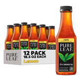 Pure Leaf botella frente con etiqueta clara mostrando té helado limón y beneficio refrescante