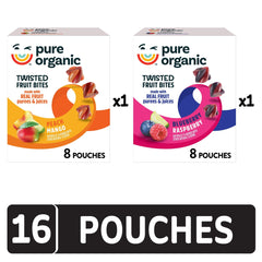 Pure Organic bolsita abierta con bocados listos para comer y conveniencia
