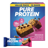 Pure Protein paquete frontal mostrando 12 barritas y conveniencia