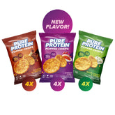 Pure Protein vista frontal del pack variado mostrando las tres variedades y conveniencia