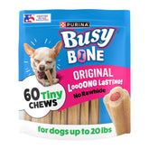 Purina Busy bolsa frontal mostrando 60 unidades y beneficio de entretenimiento