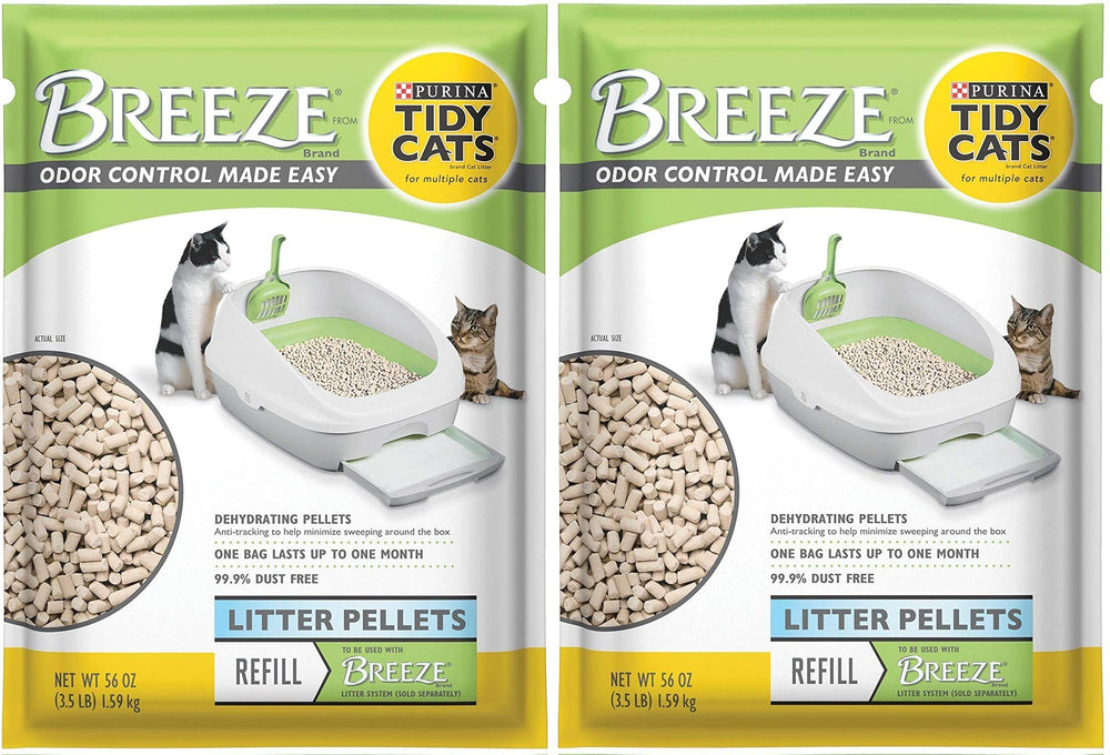 Purina Litter paquete frontal con pellets mostrando control de olores y ahorro