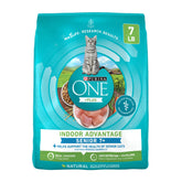 Purina ONE bolsa frente mostrando diseño y ventaja para gatos mayores