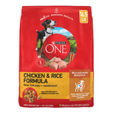 Purina ONE bolsa frontal mostrando marca y tamaño, claridad y confianza