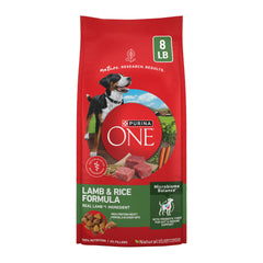 Purina ONE frontales bolsa roja 8 lb mostrando la marca y beneficio nutricional