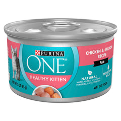 Purina ONE lata frontal con diseño y beneficio nutricional visible