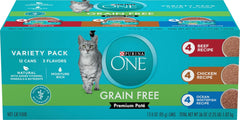 Purina ONE pack frontal que muestra variedad y conveniencia